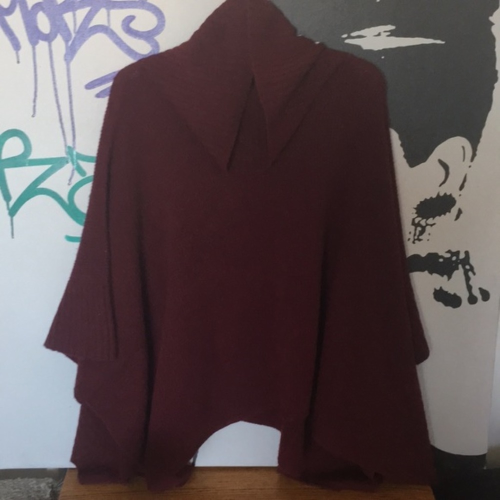 Eileen Fisher Cowl Neck Fold-over Cape